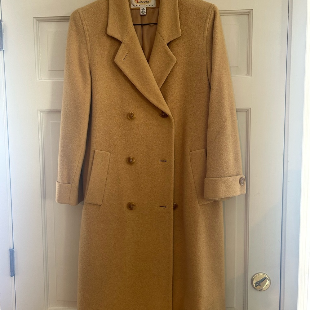Talbots Camel Double-Breasted Trench Coat
